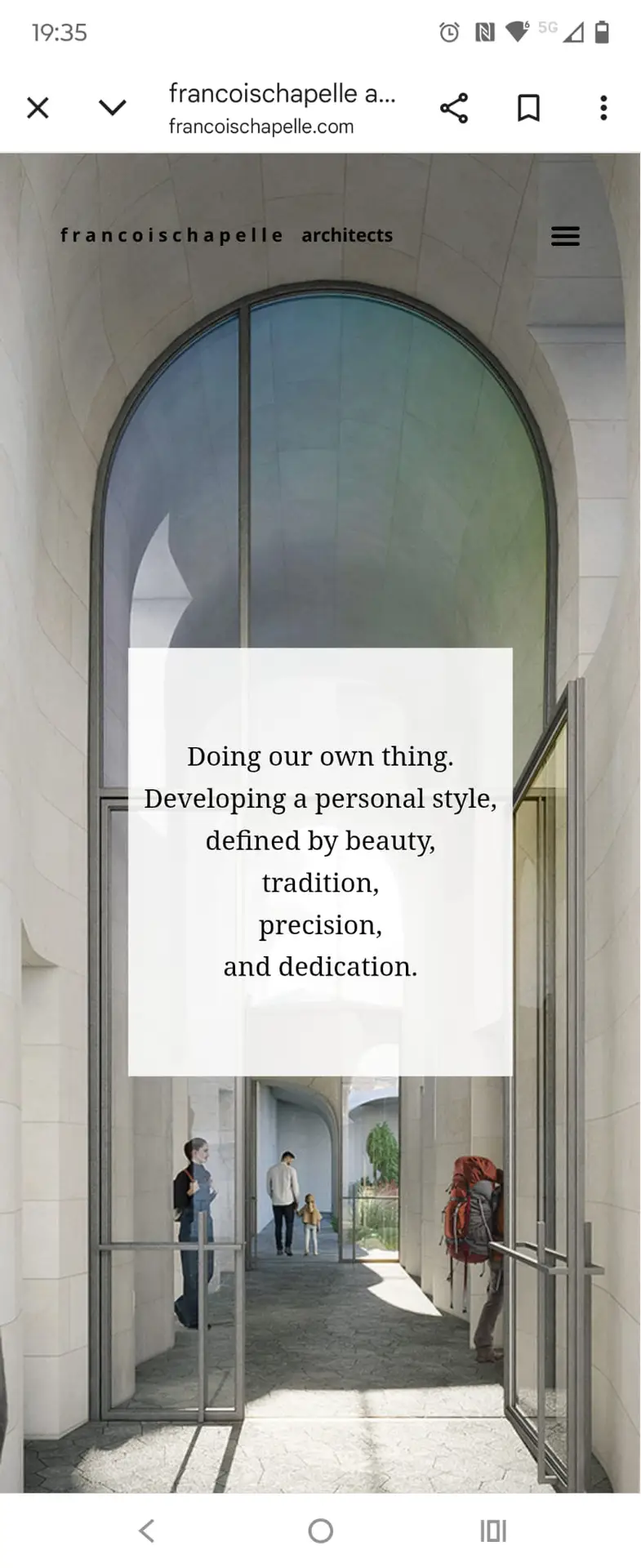 Website voor mobiel architecten website